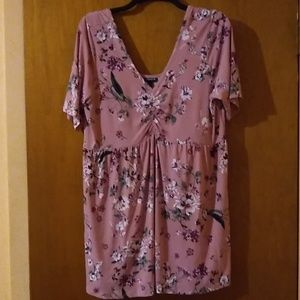 Torrid pink floral shirt